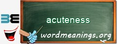 WordMeaning blackboard for acuteness